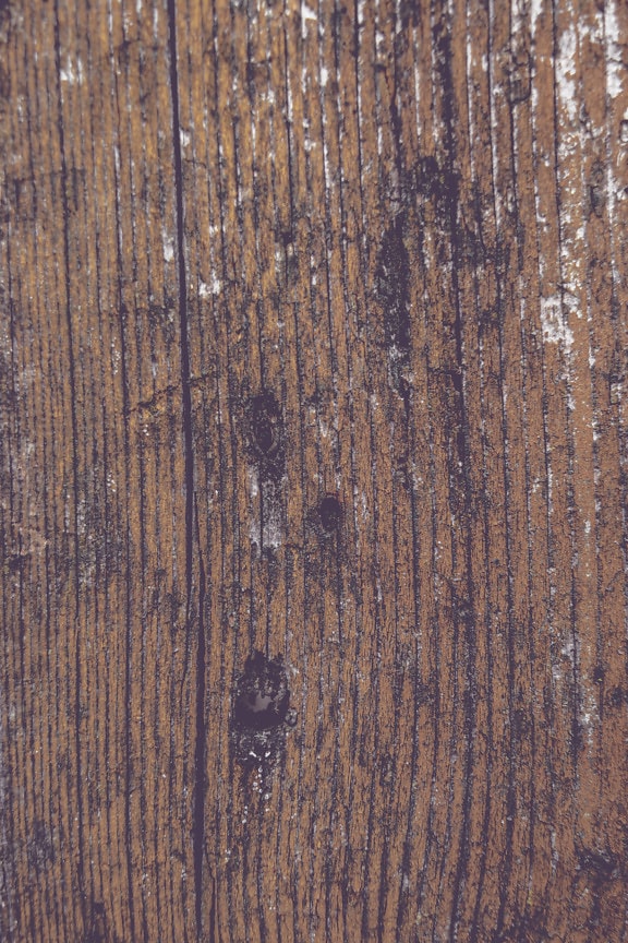 Close-up of yellowish brown old decay plank with hole texture