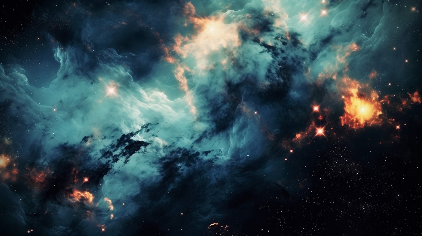 Explosão de estrelas com nebulosa na Via Láctea
