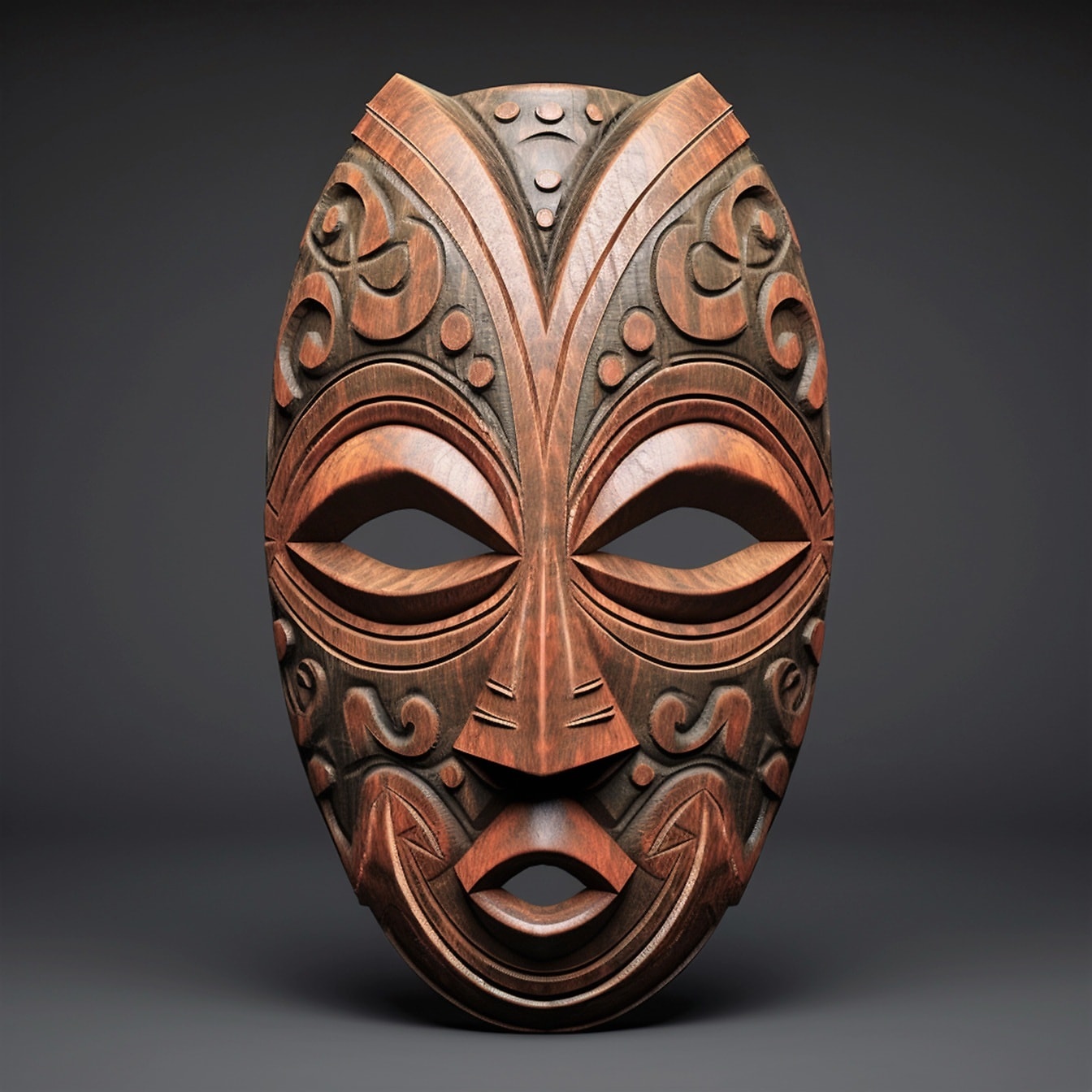 Masker wajah tradisional Afrika buatan tangan close-up