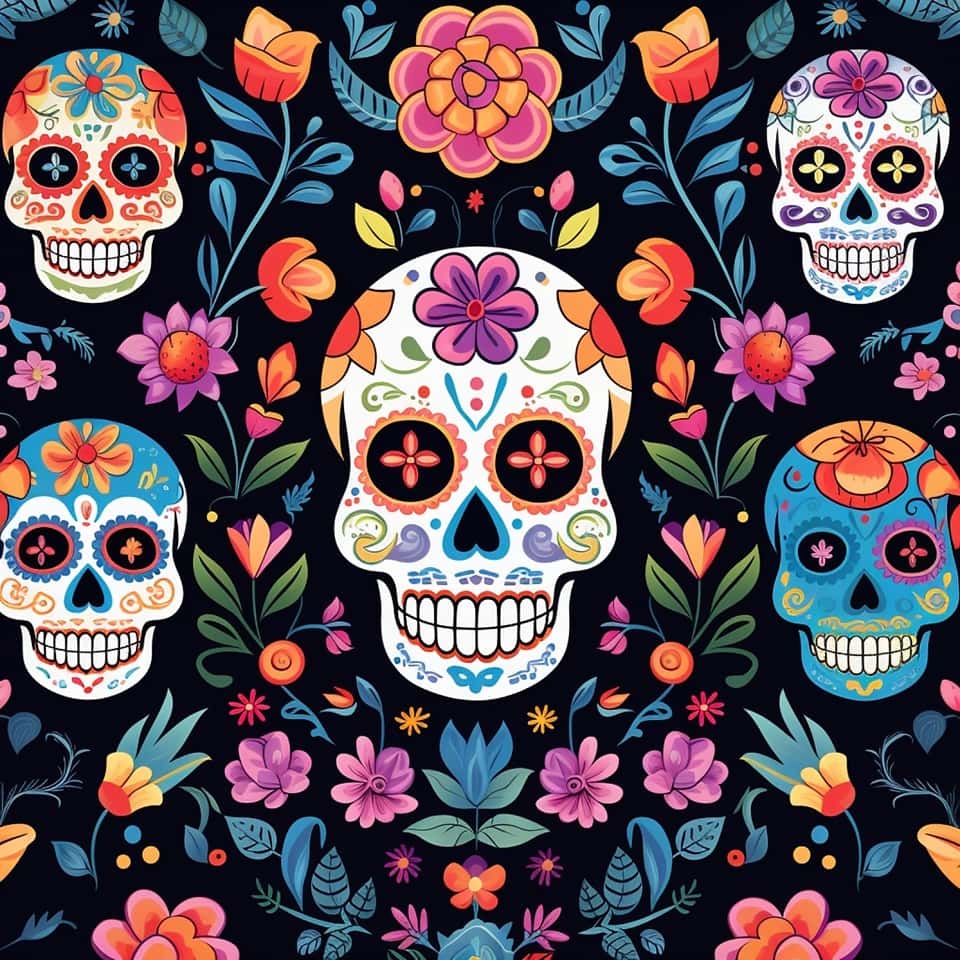 Free picture: Creative colorful vector texture of horror skull