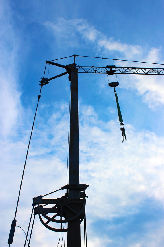 High industrial engineering crane with hooks