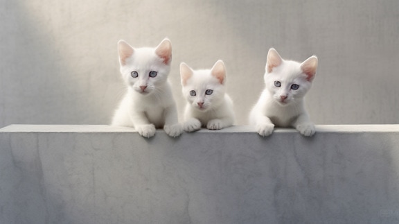 schattig, drie, kittens, Turks, studio, fotografie, jonge