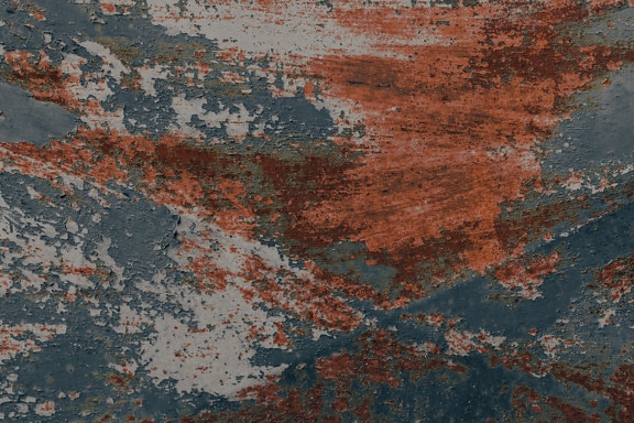Dark blue paint on rust metal texture