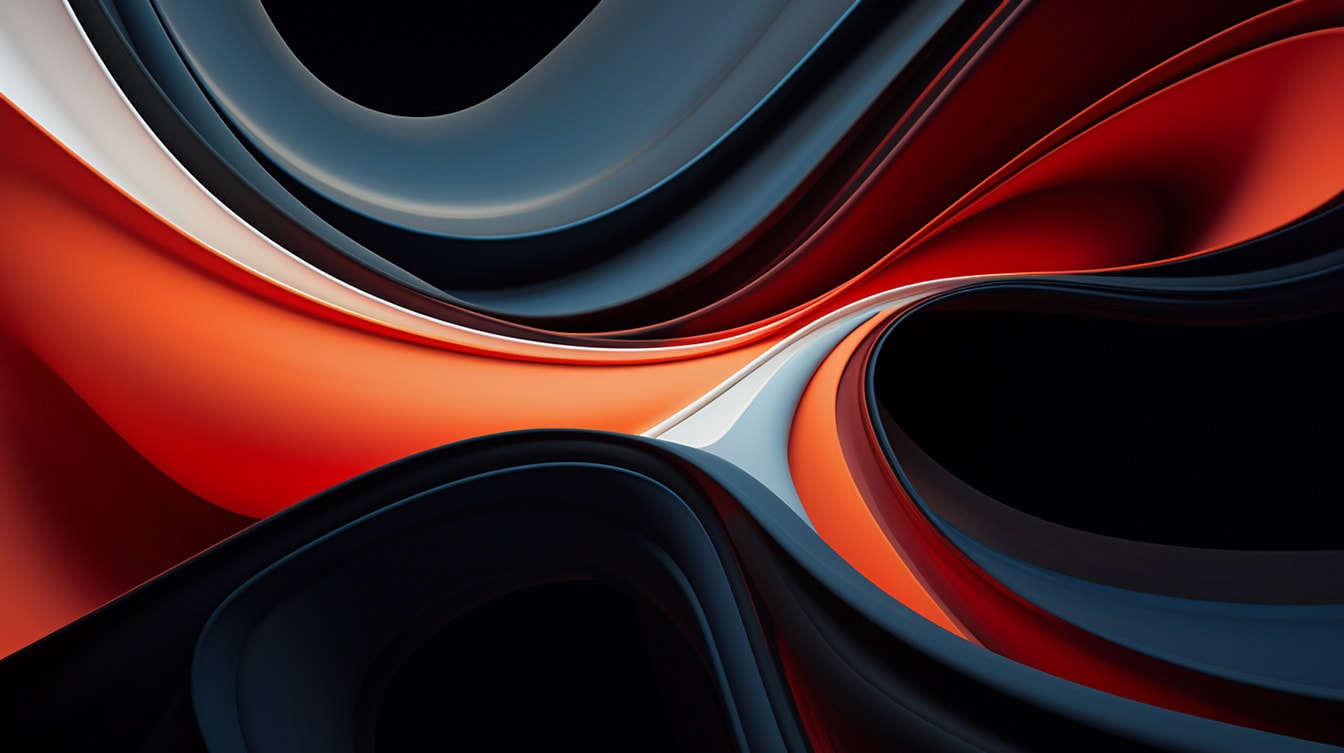 Curbă digitală abstractă vibrantă în roșu închis și albastru închis
