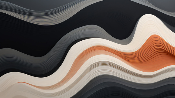 Abstract futuristic black and white and brown lines