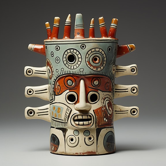 tradycyjne, ręcznie robione, rzemiosła, porcelany, meksykański, Figurka, sztuka