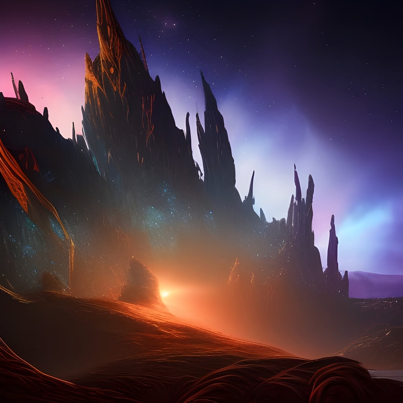 Lume extraterestră fantezie futuristă noapte crepusculară