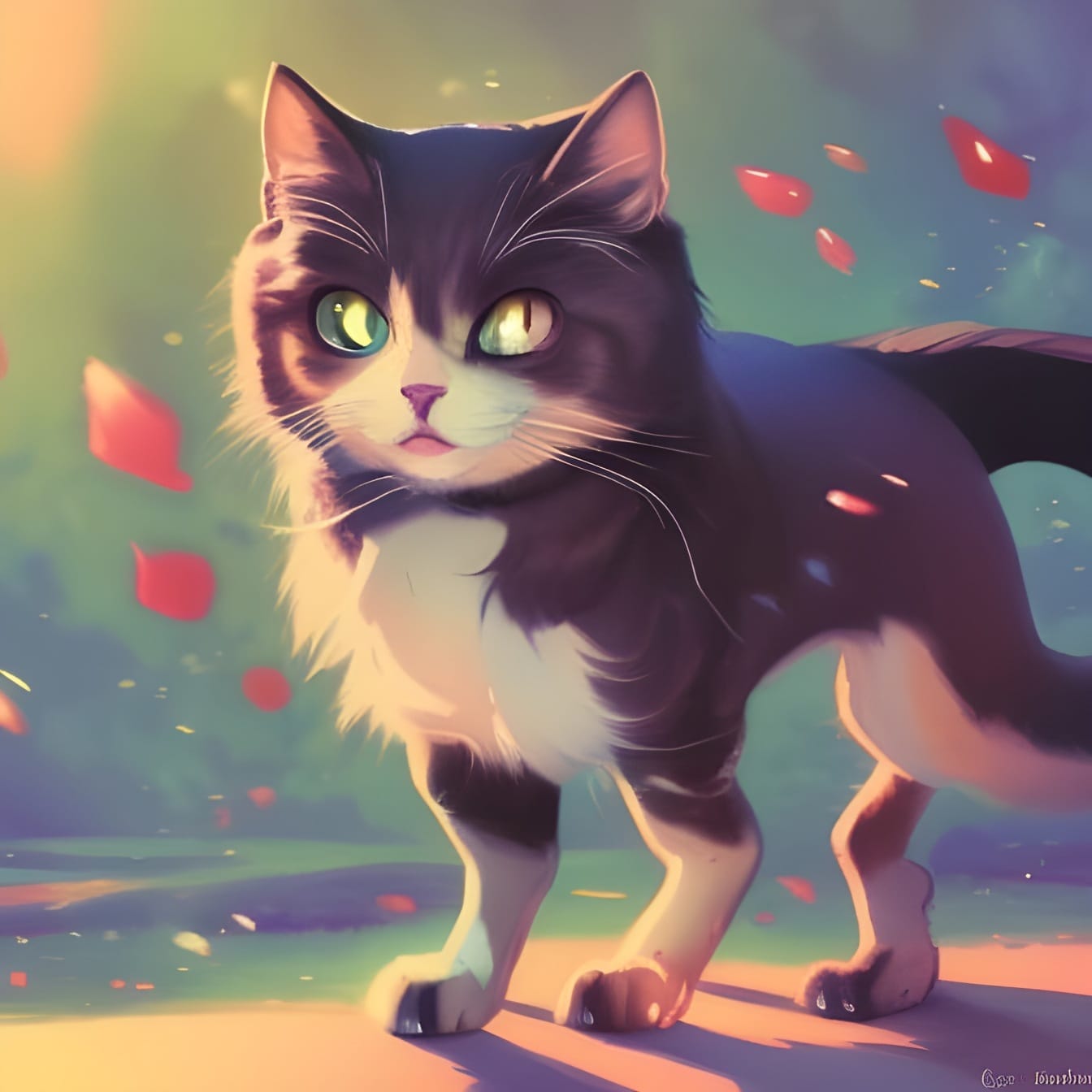 Ilustração adorável do gatinho abstrato tabby gato