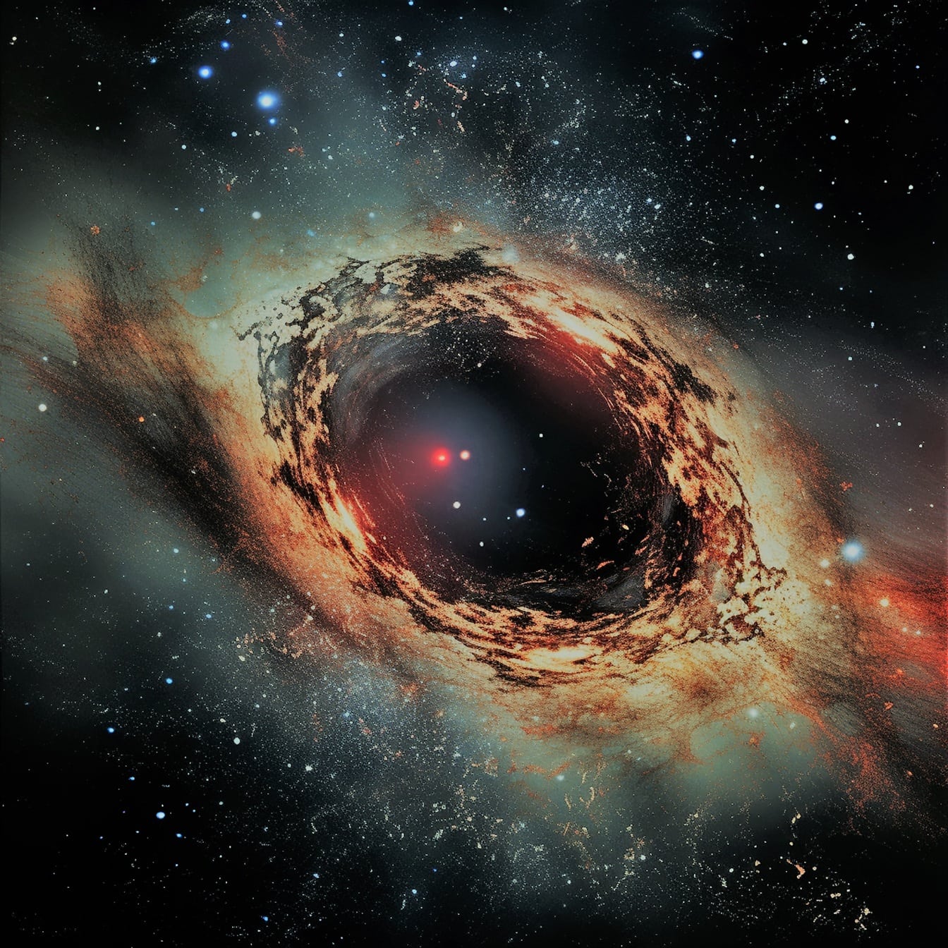 유니베스 깊숙한 우주의 큰 블랙홀