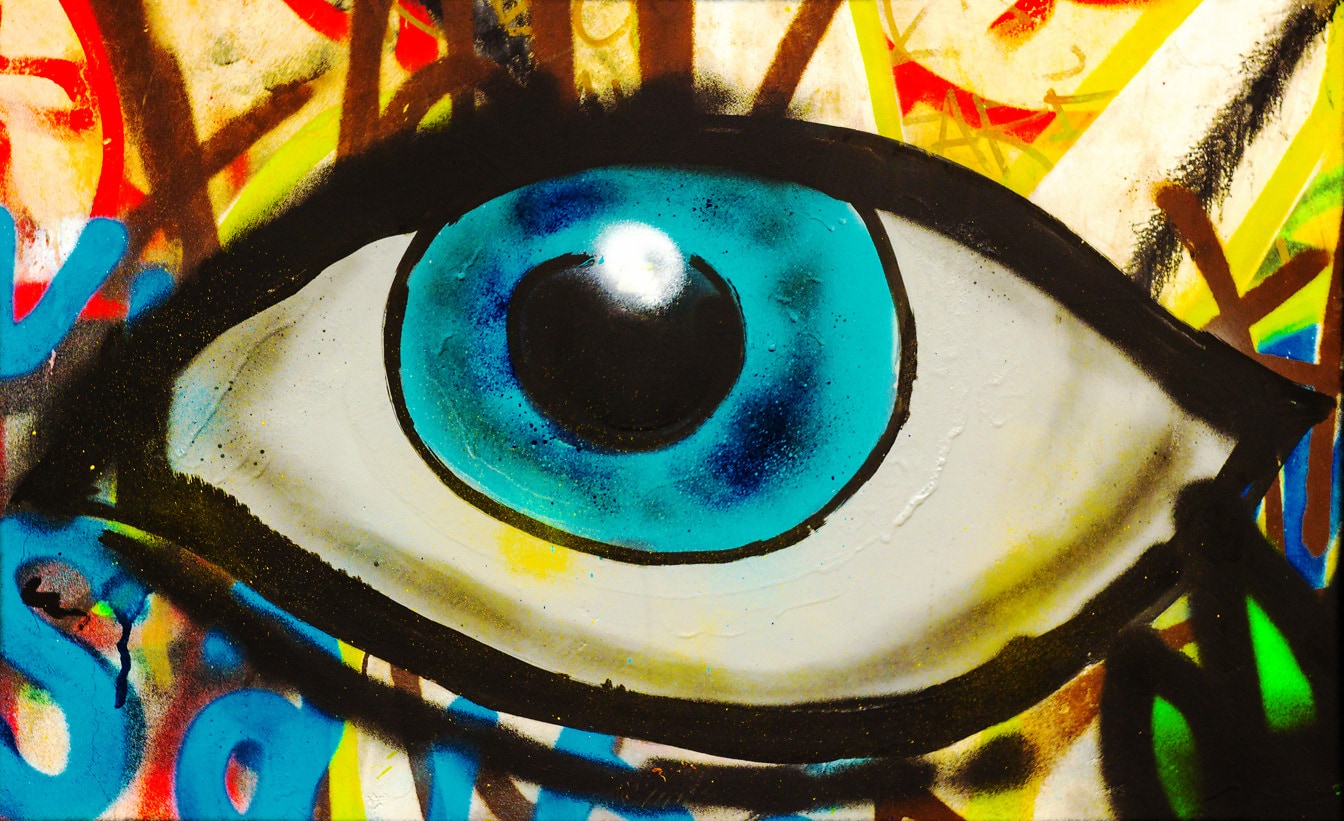 Eye’m Watching You graffiti close-up