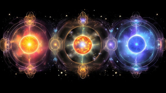 Astrology graphic atomic energy fantasy illustration