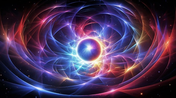 Atomic energy creation of universe big bang illustration