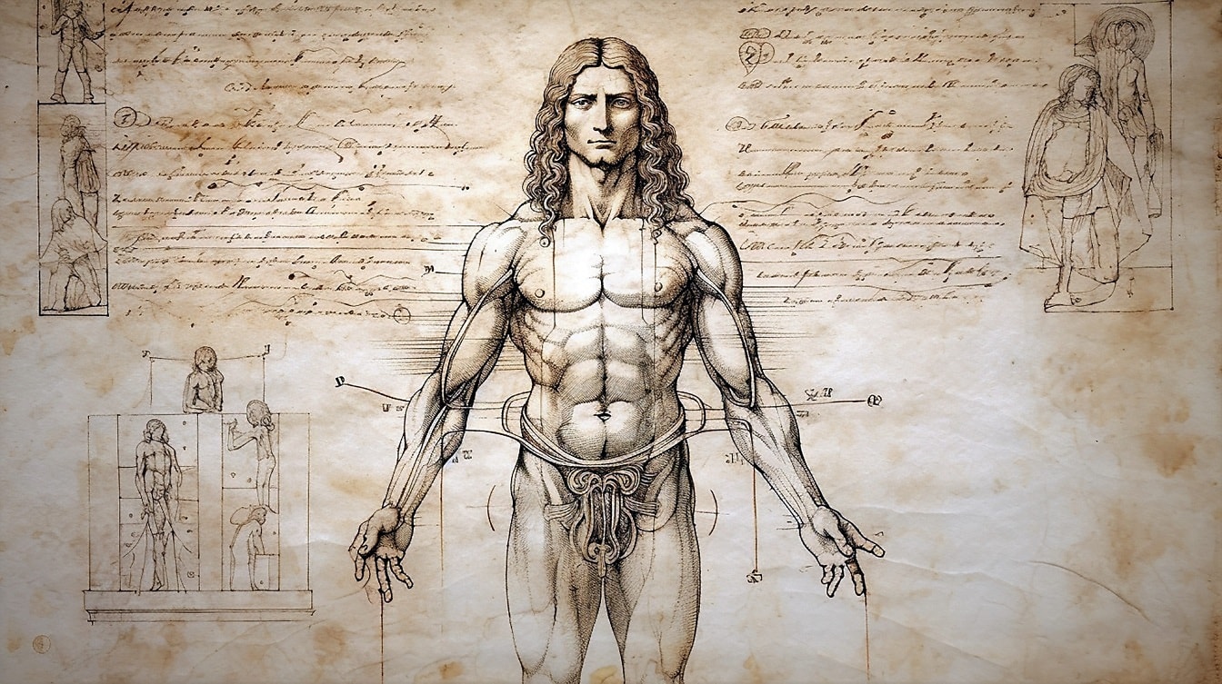 Boceto medieval de la anatomía del cuerpo humano