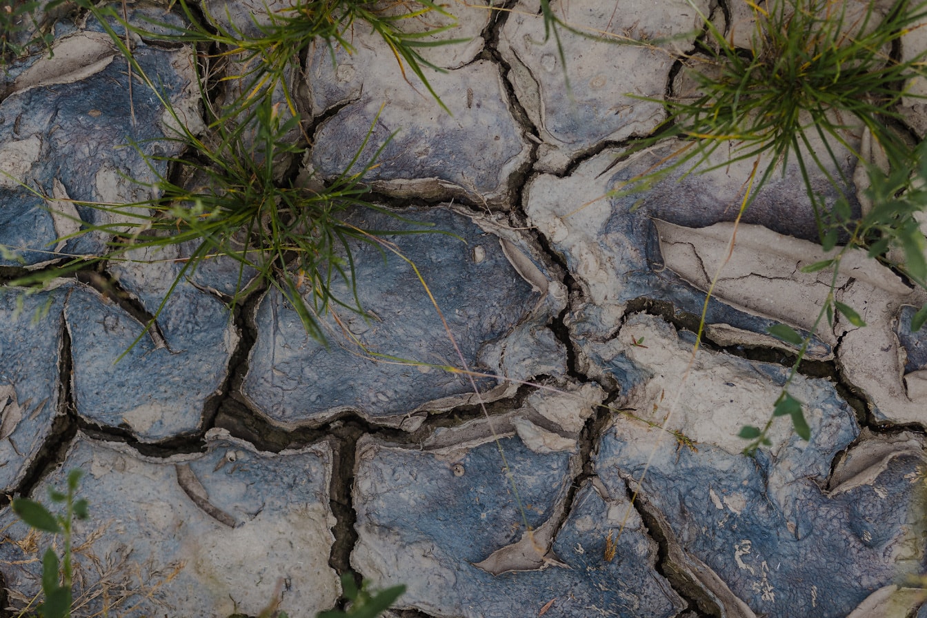 Pôda v období sucha, detailný záber textúry
