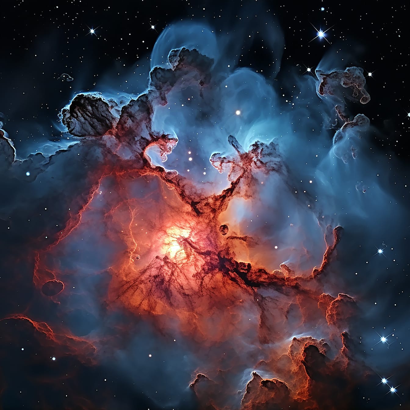 Cahaya nebula biru tua di galaksi Bima Sakti