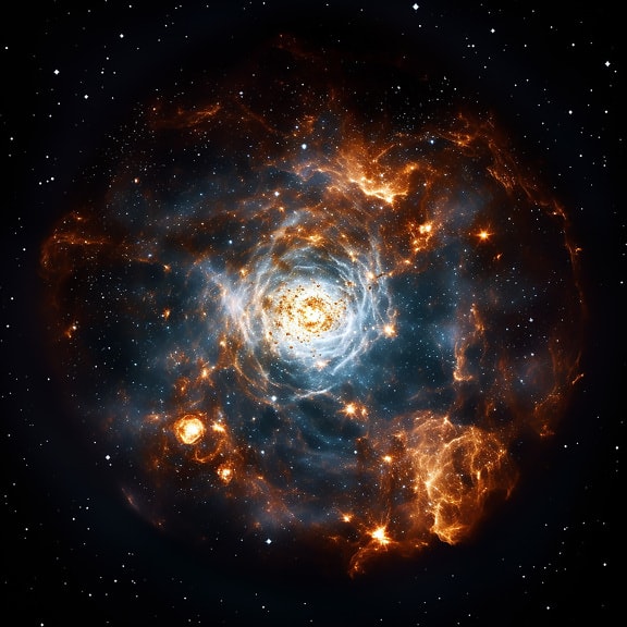 Golden glove nebula in galaxy astronomy photography