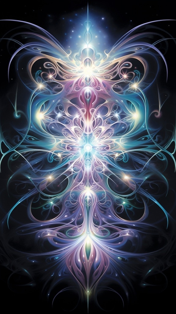 Colorful majestic plasma energy symmetry graphic