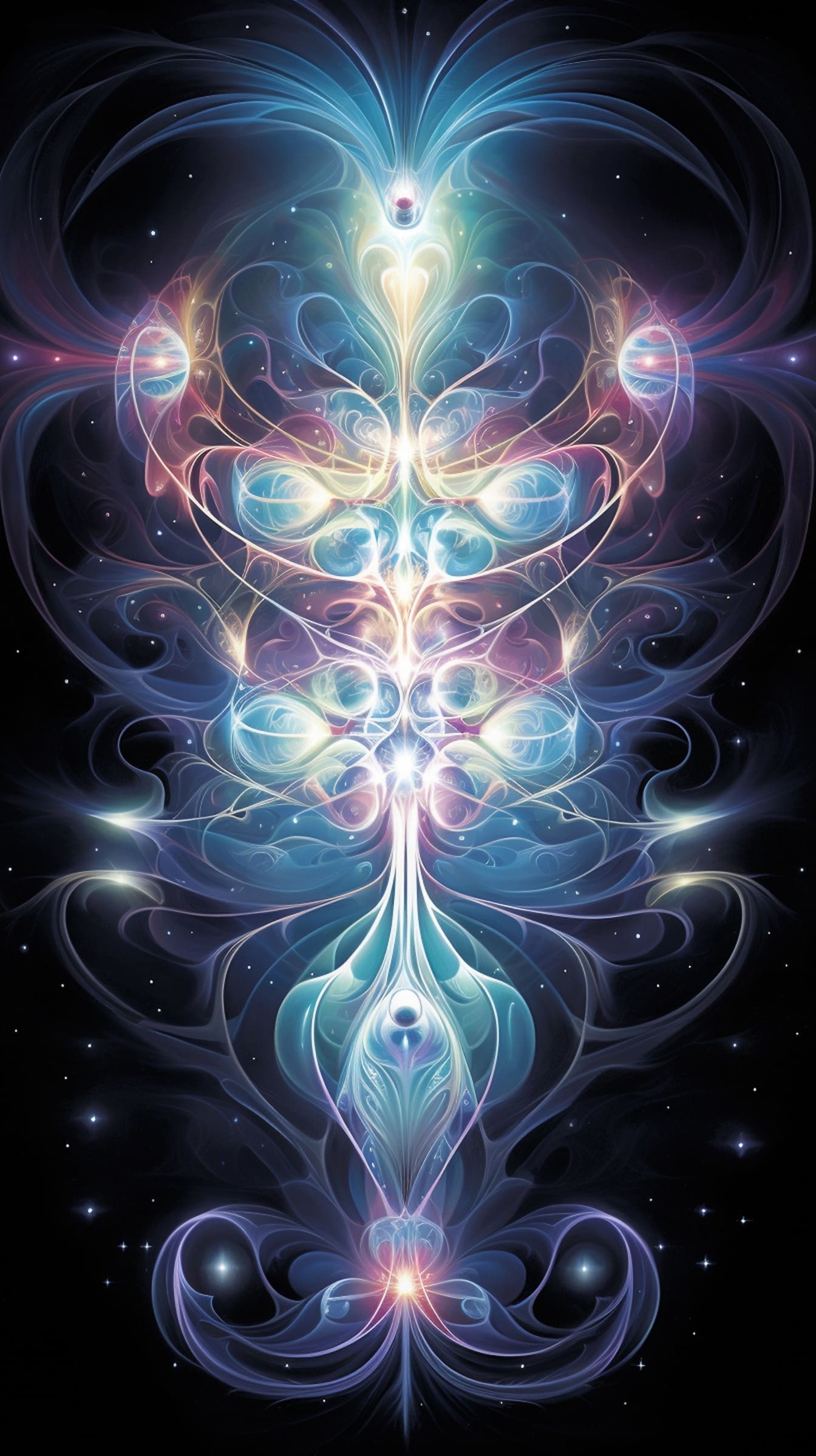 Astrología digital de fantasía ilustración de simetría gráfica abstracta
