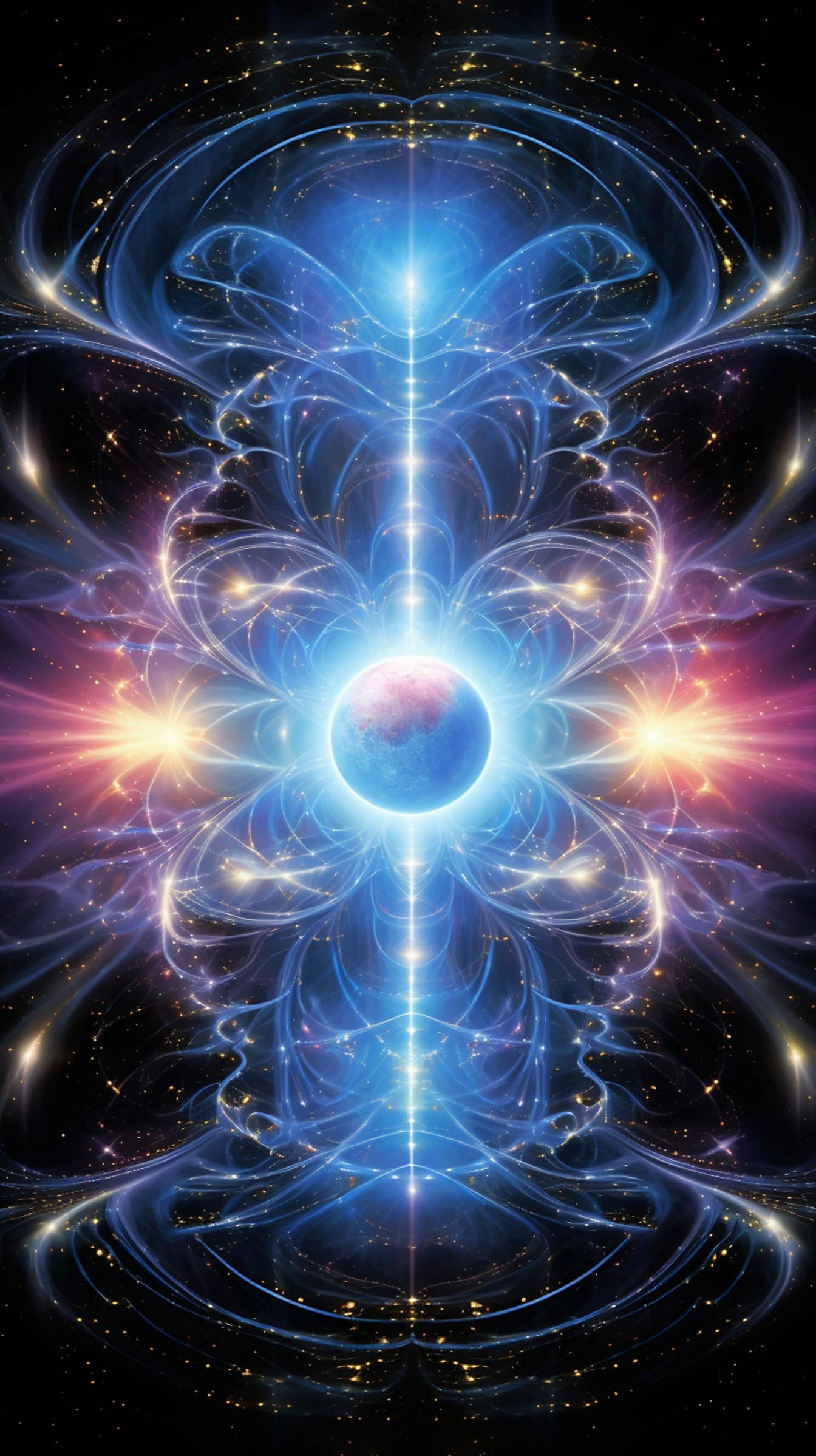 Kosmiczna energia plazmy majestatyczna astrologia graficzna ilustracja
