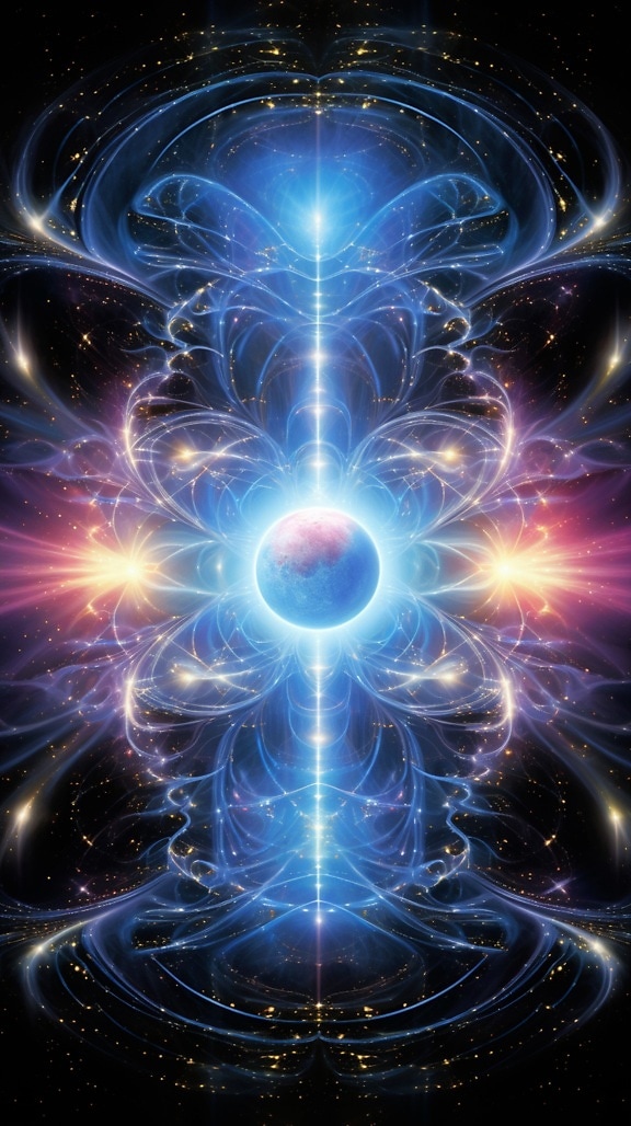 Космічна плазмова енергія велична астрологічна графічна ілюстрація