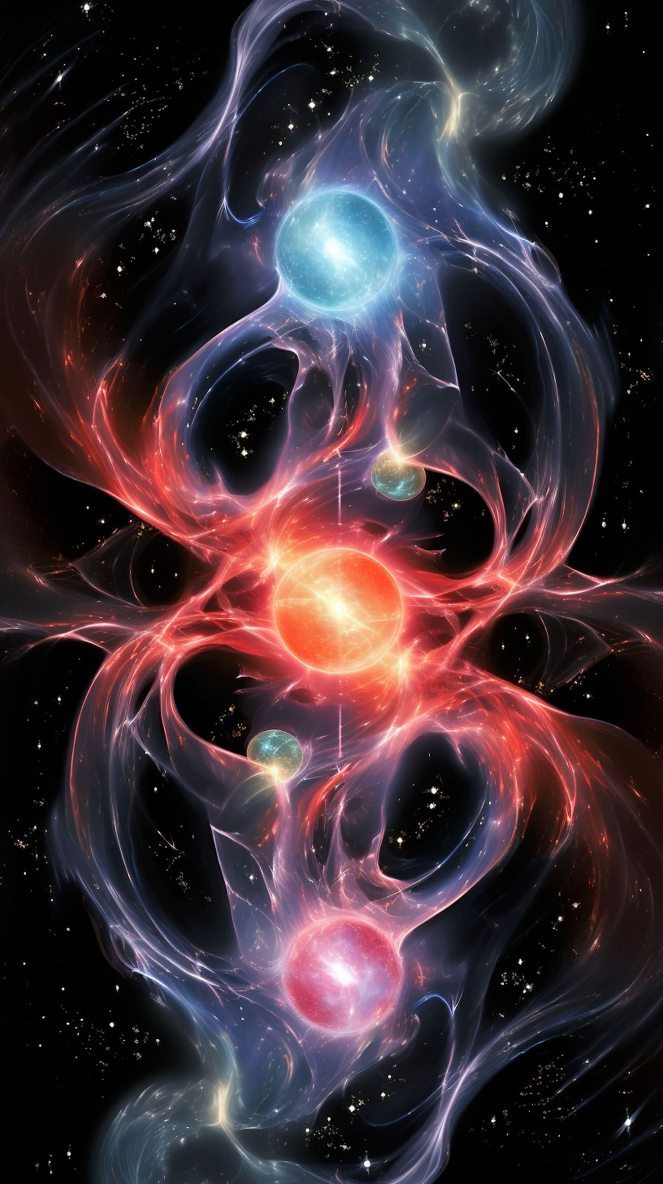 Величествена илюстрация на динамичната енергия на плазмената вселена