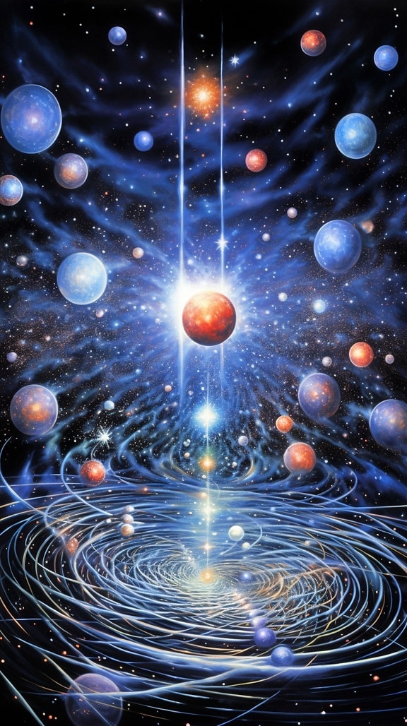 Illustration graphique de l’énergie cosmos de l’astrologie abstraite