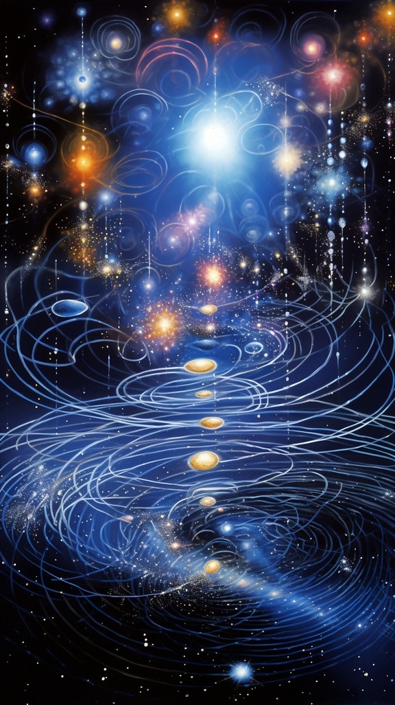 Illustration de tourbillon d’astrologie d’énergie cosmos
