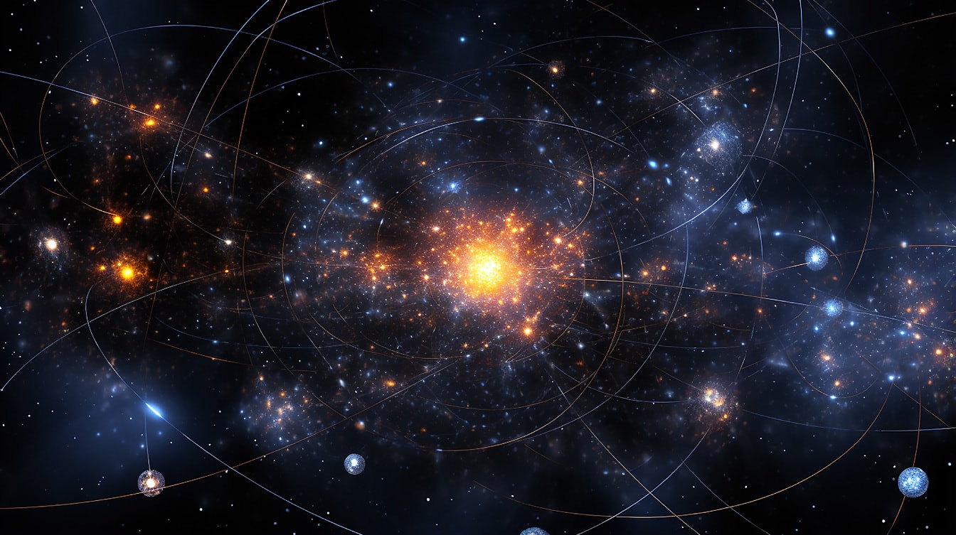 Aurinkokunnan abstrakti tähtitieteen graafinen kuva