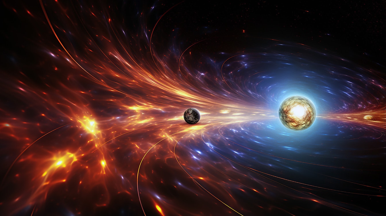 Planet i svart hål big bang explosion i kosmos