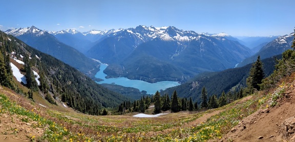 Blick, Panorama-, Bergspitze, Berg, Naturpark, Landschaft, Berge