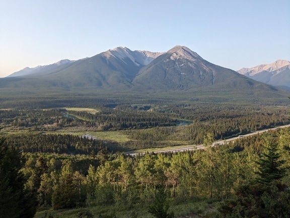 vallée de, paysage, parc national, Canada, haute terre, montagnes, montagne