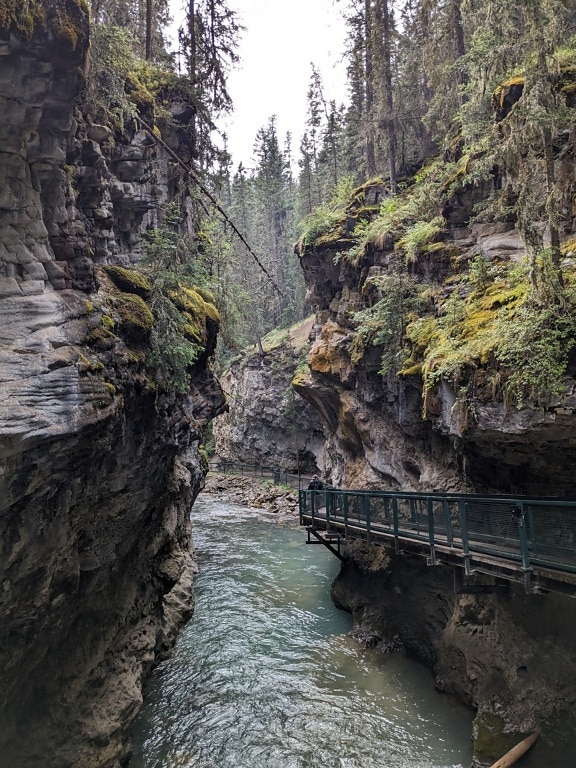 River in Johnston canyon in Banff national park