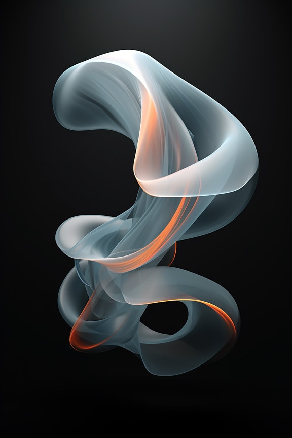 Transparent dynamic abstract distorted shape plasma graphic