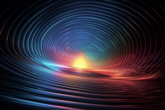 Multivesmírna farebná čierna diera abstraktná ilustrácia antimaterie