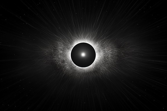 Черна дупка Голям взрив монохромна галактика графика