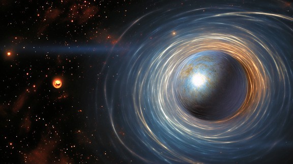 Black hole suction planet Earth galaxy illustration