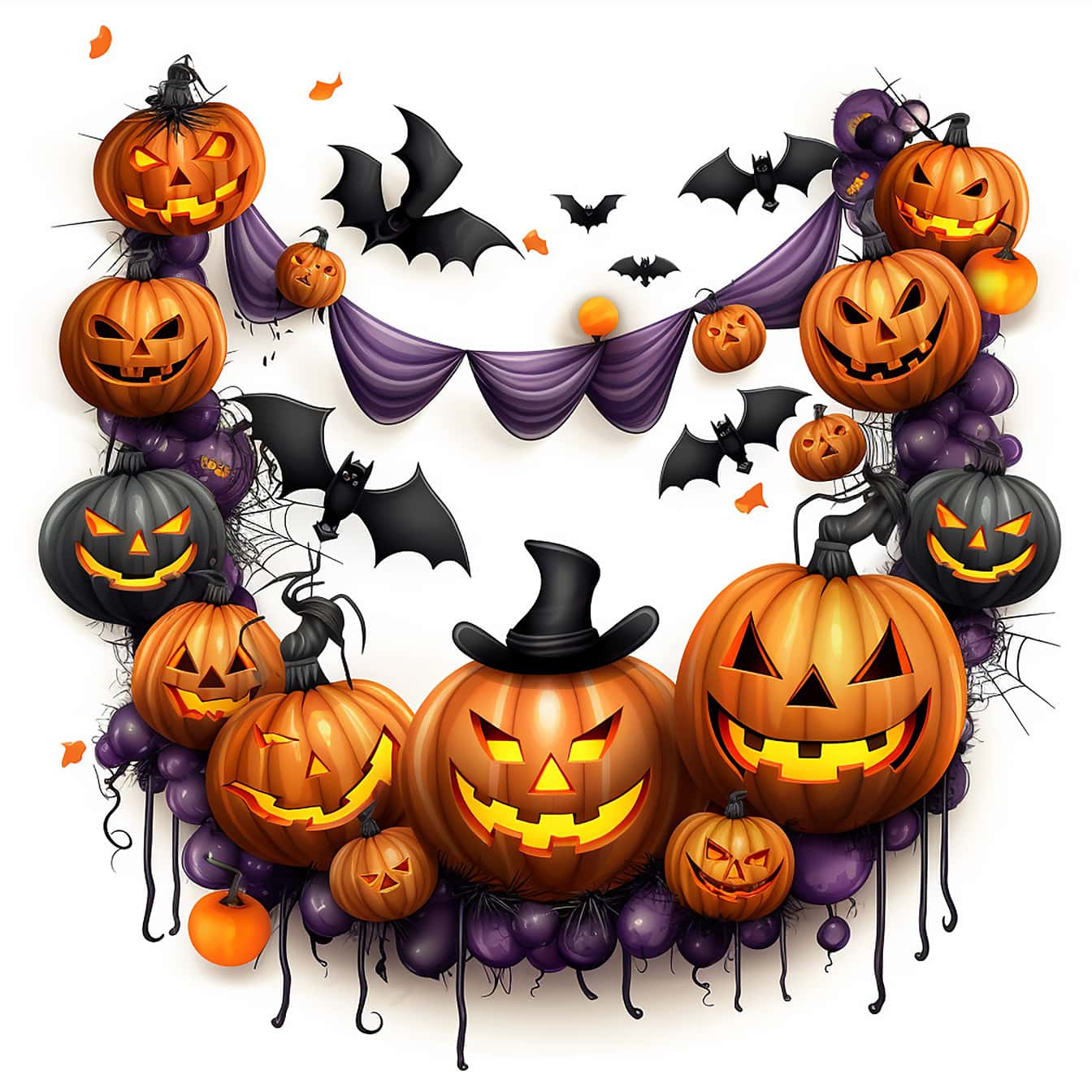 Grafis Halloween lucu dengan latar belakang putih