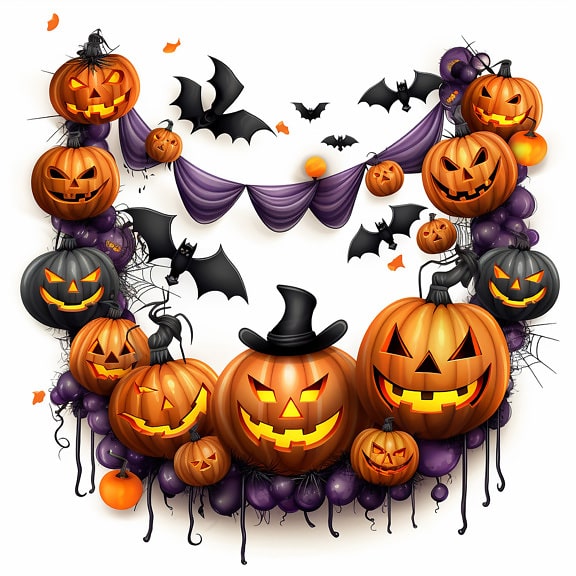 Funny Halloween graphic on white background