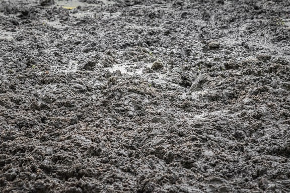 Wet dirty mud ground close-up texture