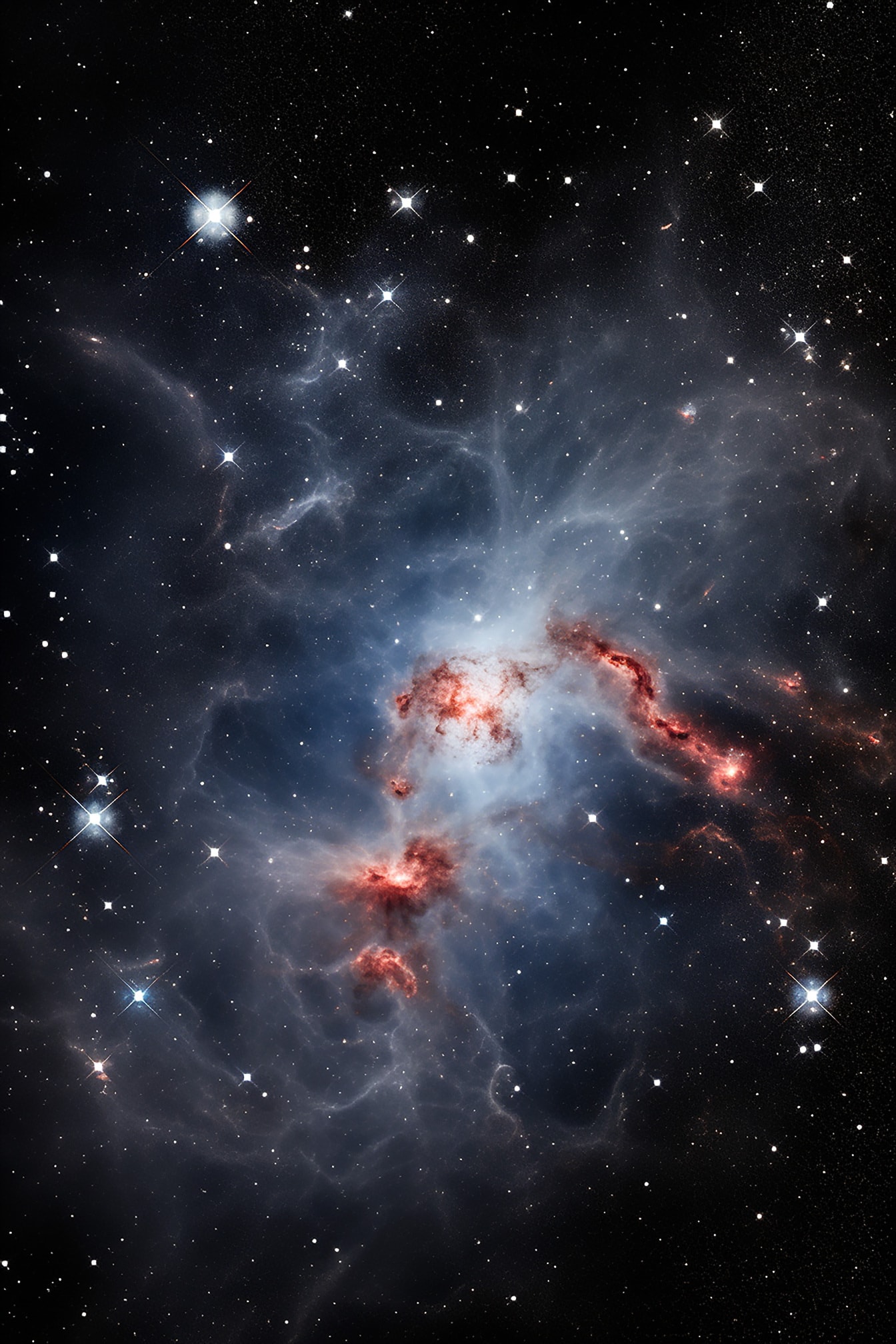 Vertikalna fotografija maglice u galaksiji Mliječni put