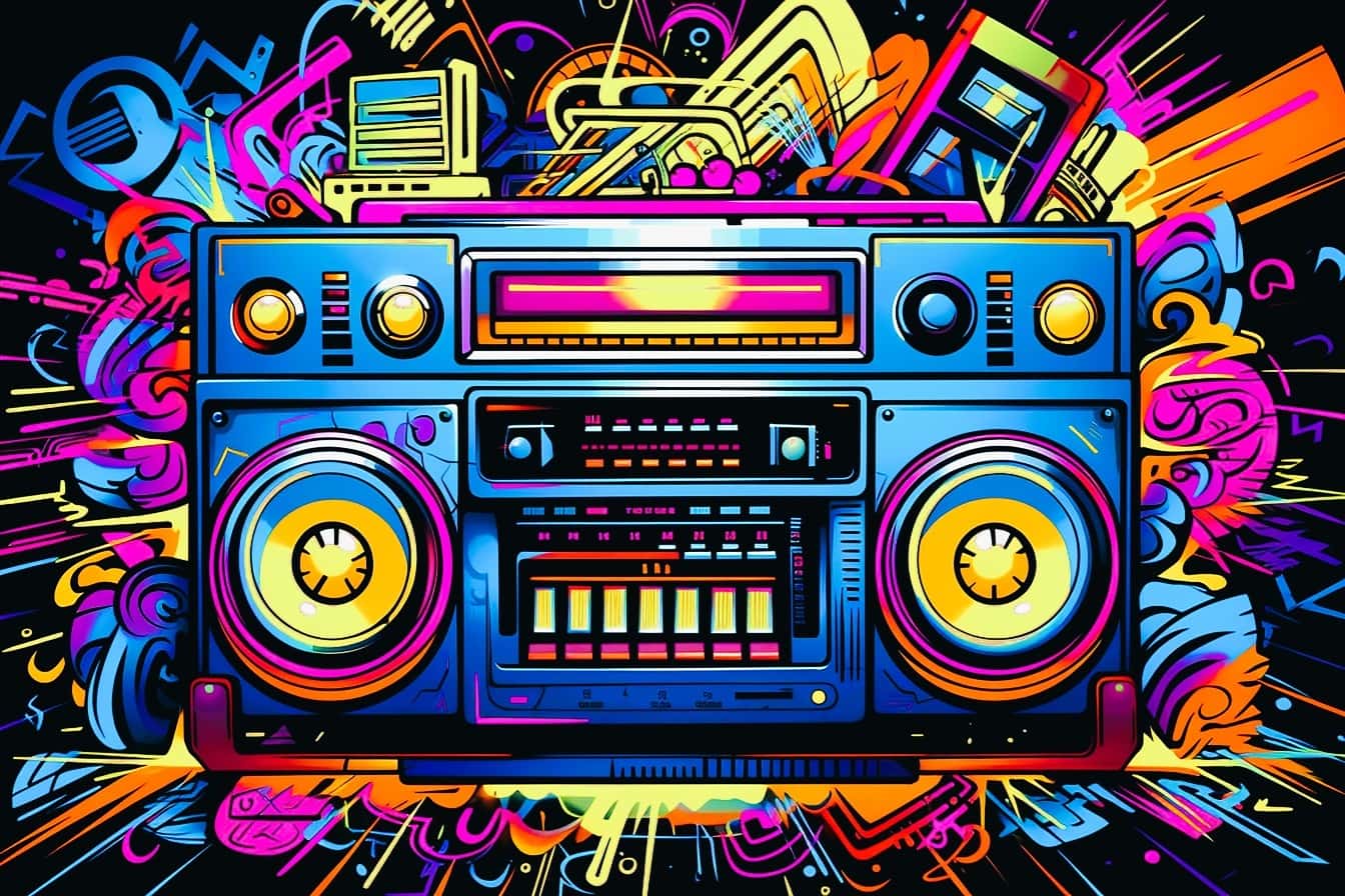 Poster magic chronicles reimagined again: 80s Boombox art and style