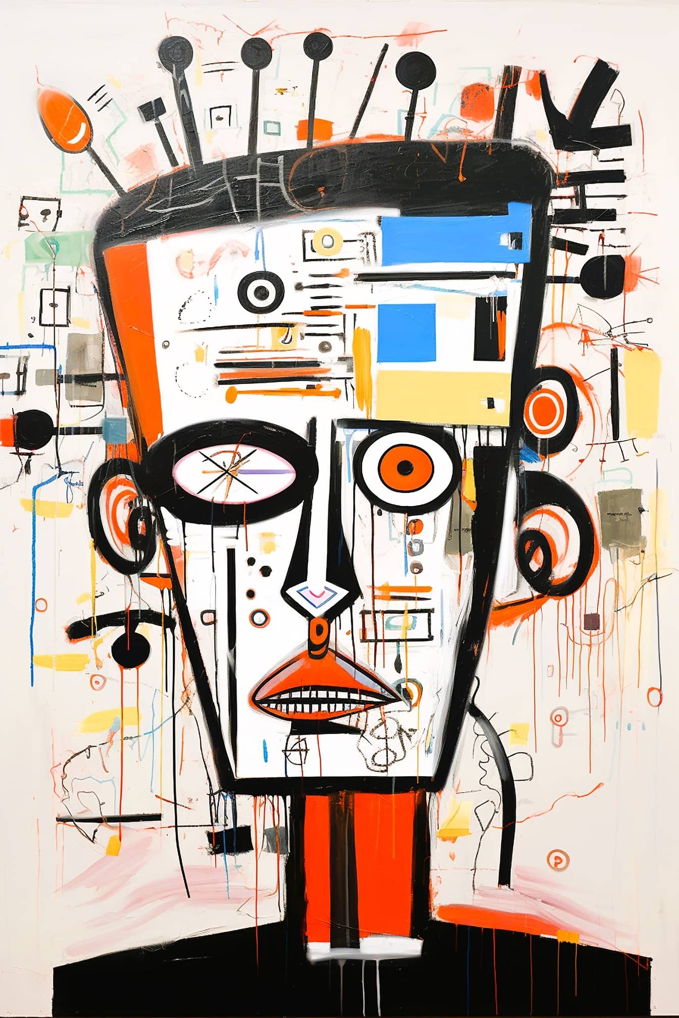 Grunge artwork abstract portret grafisch in beeldende kunststijl