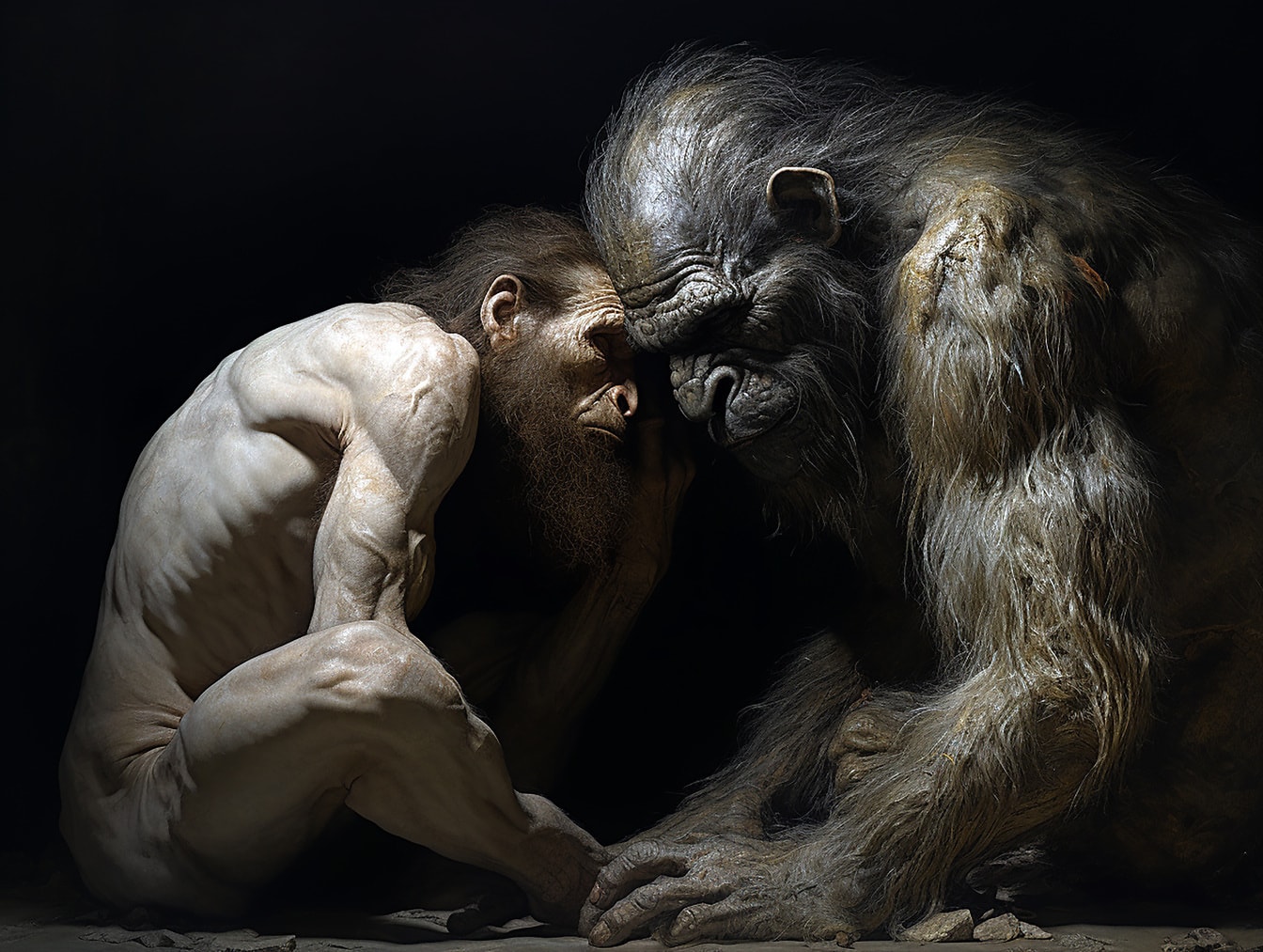 Evolutie van prehistorische menselijke Neanderthaler uit primaat
