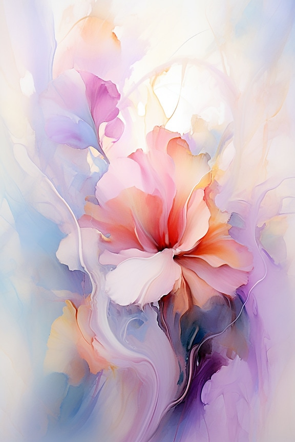 Абстрактна акварельна графіка квітів з пастельними тонами