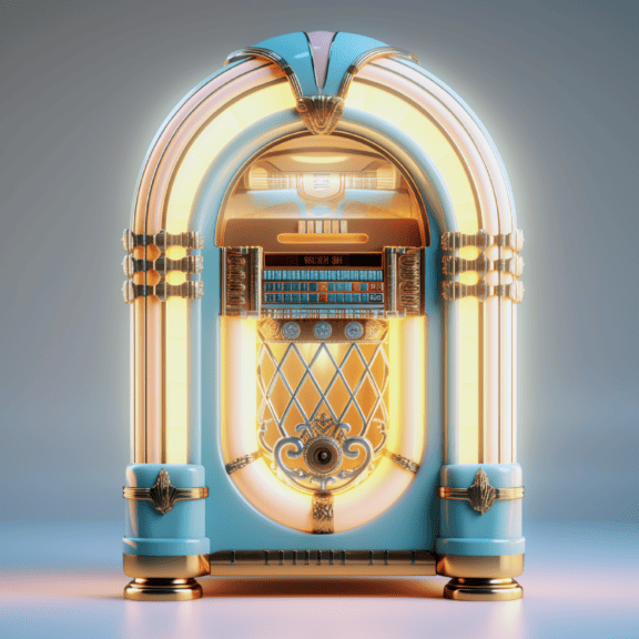 Vintage glossy music jukebox machine