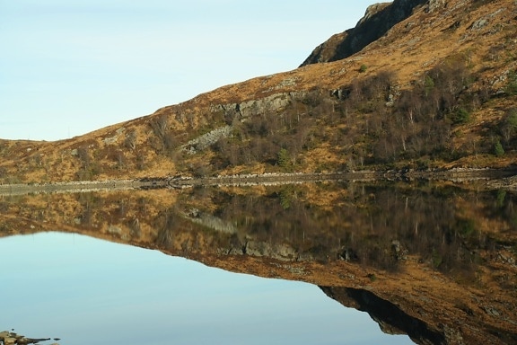 reflectie, berg, rust, water, landschap, klif, Bergen