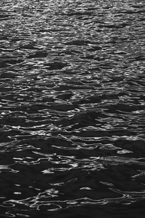 zwart-wit, textuur, golven, dichtbij, water, Golf, reflectie