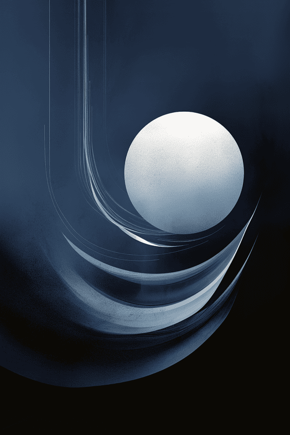 Graphic illustration white circle and dark blue background