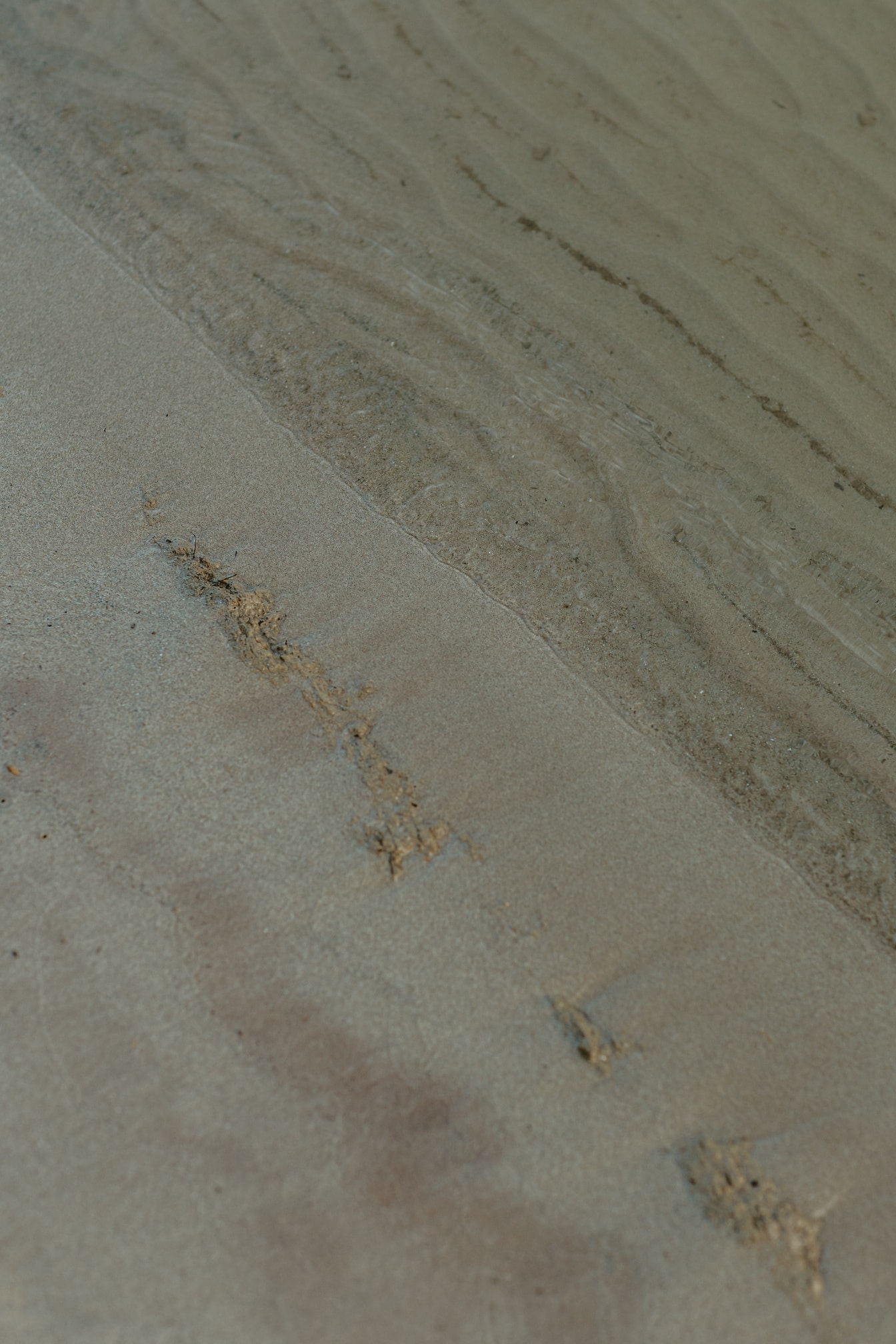 Текстура мокрого пляжного песка крупным планом