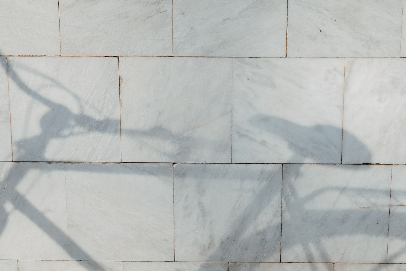 White marble tiles rectangle geometric pattern with shadow